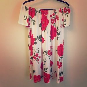 Floral off-the-shoulder mini dress